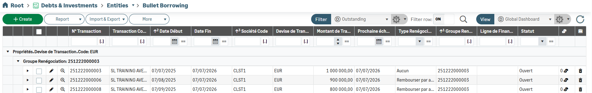 Une capture d’écran présentant la fonctionnalité du paragraphe en cours.